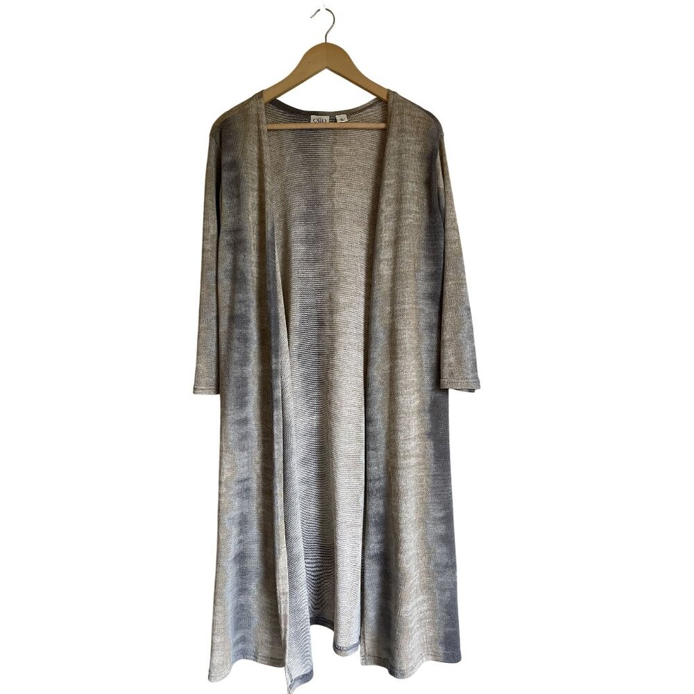 CATO Size Large Tan Ombre Open Cardigan Sweater